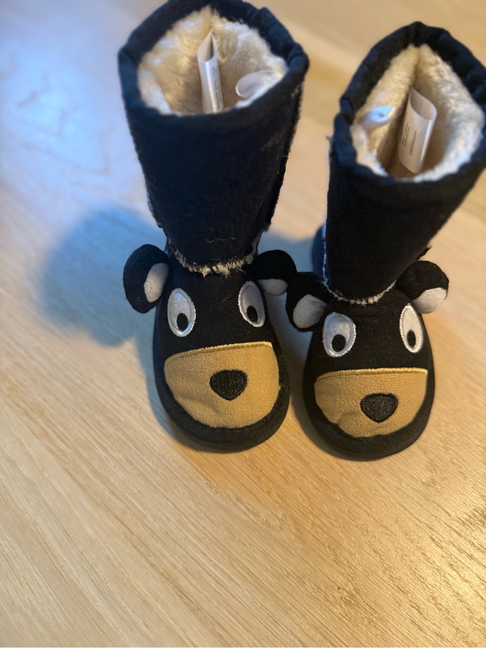 Baby Black Bear Plush Winter Boots Never Worn